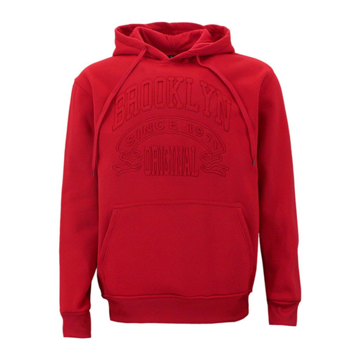 FIL Mens Embossed Fleece Hoodie - Brooklyn/Red [Size: S]