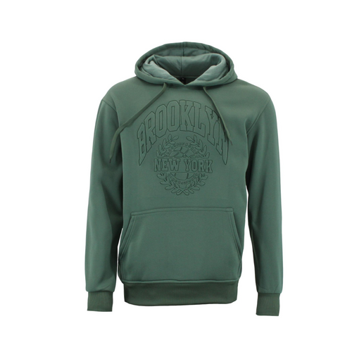 FIL Mens Embossed Fleece Hoodie - Brooklyn NY - Fern Green [Size: S]
