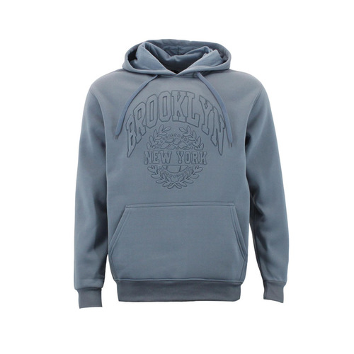 FIL Mens Embossed Fleece Hoodie - Brooklyn NY - Smoky Blue [Size: S]