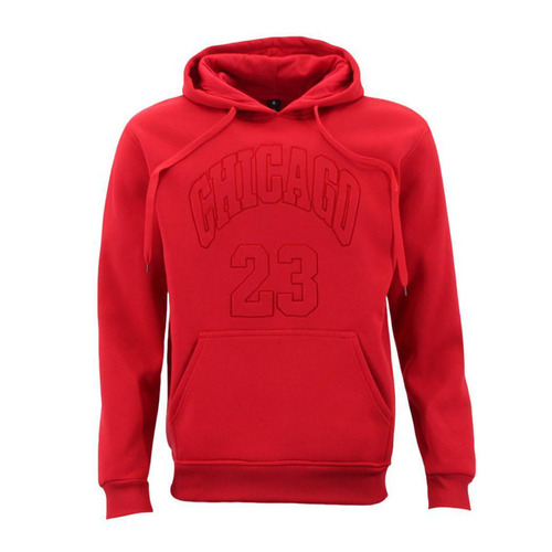 FIL Mens Embossed Fleece Hoodie - Chicago 23 - Red [Size: M]