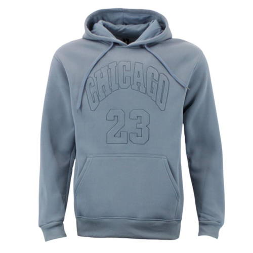 FIL Mens Embossed Fleece Hoodie - Chicago 23 - Smoky Blue [Size: S]