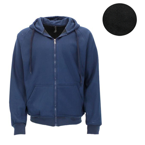 FIL Men's Thick Full Zip Fleece Hoodie Jacket - Navy [Size: 2XL]