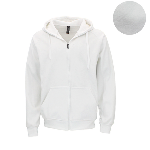 FIL Men's Thick Full Zip Fleece Hoodie Jacket - White [Size: M]
