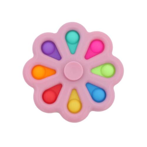 Pop Fidget Toy Simple Dimple Bubble Key Chain - [8 Mini Bubble Spinner - Pink]