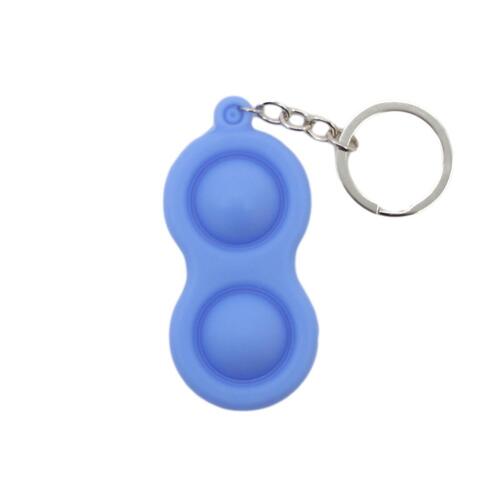 Pop Fidget Toy Simple Dimple Bubble Key Chain - [Key Chain 2 Bubble - Blue]
