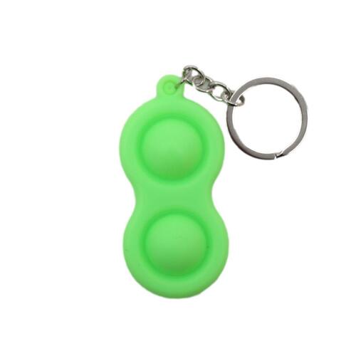 Pop Fidget Toy Simple Dimple Bubble Key Chain - [Key Chain 2 Bubble - Green]