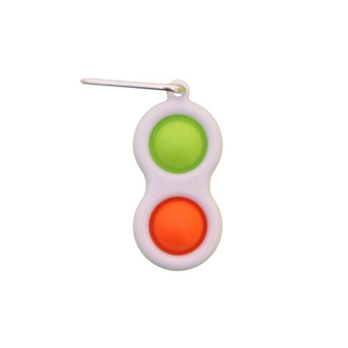 Pop Fidget Toy Bubble Key Chain Sensory Toy Stress Relief - [Key Chain 2 Bubble Green/Orange]