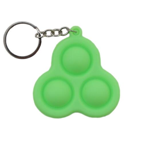 Pop Fidget Toy Simple Dimple Bubble Key Chain - [Key Chain 3 Bubble - Green]