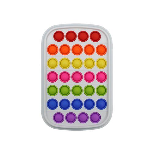 Pop Fidget Toy Simple Dimple Bubble Key Chain - [Pop Pad Large (White)]