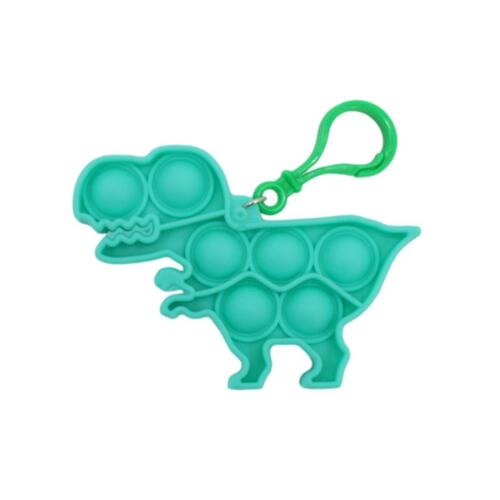 Mini Pop It Push Pop Bubble Fidget Toy Key Chain - [Dinosaur - Green]