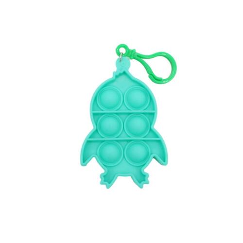 Mini Pop It Push Pop Bubble Fidget Toy Key Chain - [Penguin - Green]