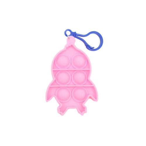 Mini Pop It Push Pop Bubble Fidget Toy Key Chain - [Penguin - Light Pink]