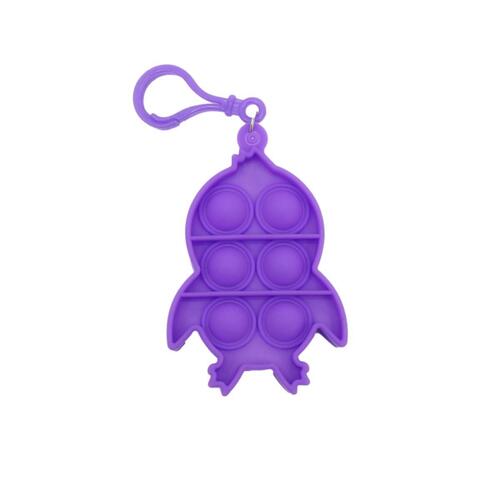 Mini Pop It Push Pop Bubble Fidget Toy Key Chain - [Penguin - Purple]
