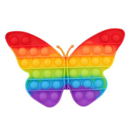 Pop It Push Pop Bubble Fidget Toy Sensory Stress Relief Tiktok Game Gift  - [Butterfly - Rainbow]