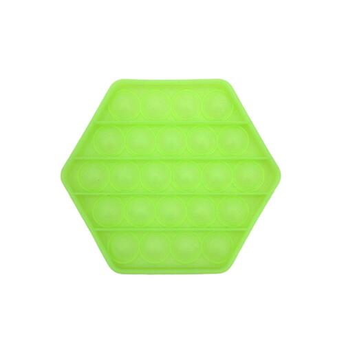 Pop Its Push It Pop Bubble Fidget Toy Sensory Stress Relief Tiktok Game Gift  - [Glow-in-dark Hexagon - Green]