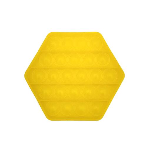 Pop Its Push It Pop Bubble Fidget Toy Sensory Stress Relief Tiktok Game Gift  - [Glow-in-dark Hexagon - Yellow]