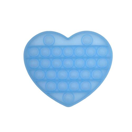 Pop Its Push It Pop Bubble Fidget Toy Sensory Stress Relief Tiktok Game Gift  - [Glow-in-dark Heart - Blue]