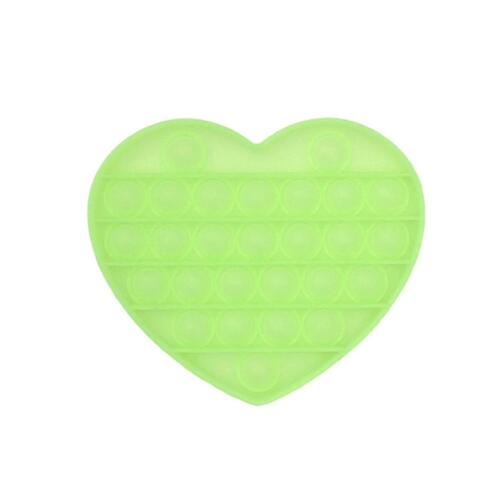 Pop Its Push It Pop Bubble Fidget Toy Sensory Stress Relief Tiktok Game Gift  - [Glow-in-dark Heart - Green]