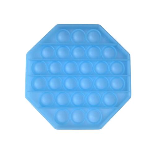 Pop Its Push It Pop Bubble Fidget Toy Sensory Stress Relief Tiktok Game Gift  - [Glow-in-dark Octagon - Blue]