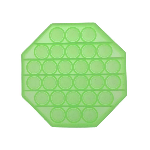 Pop Its Push It Pop Bubble Fidget Toy Sensory Stress Relief Tiktok Game Gift  - [Glow-in-dark Octagon - Green]