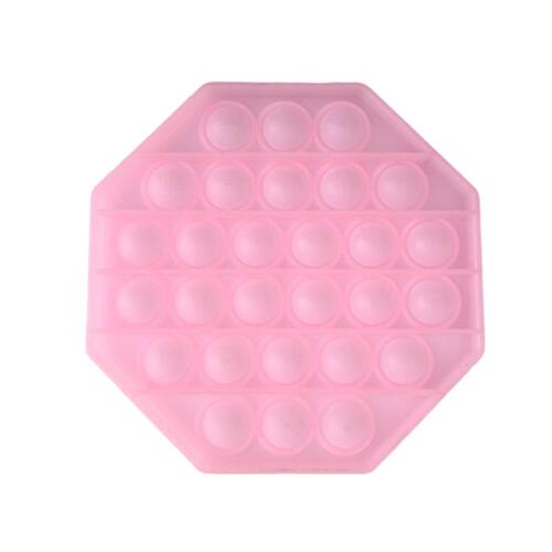 Pop Its Push It Pop Bubble Fidget Toy Sensory Stress Relief Tiktok Game Gift  - [Glow-in-dark Octagon - Pink]