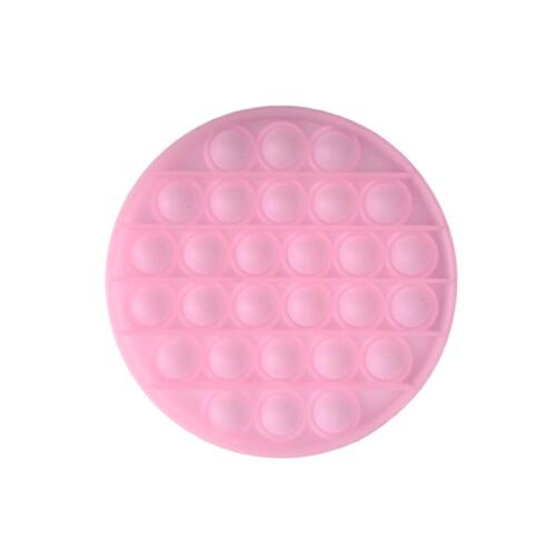 Pop Its Push It Pop Bubble Fidget Toy Sensory Stress Relief Tiktok Game Gift  - [Glow-in-dark Round - Pink]
