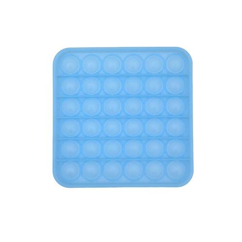 Pop Its Push It Pop Bubble Fidget Toy Sensory Stress Relief Tiktok Game Gift  - [Glow-in-dark Square - Blue]