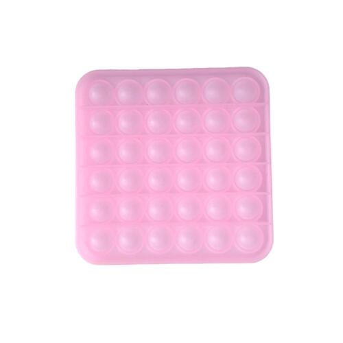 Pop Its Push It Pop Bubble Fidget Toy Sensory Stress Relief Tiktok Game Gift  - [Glow-in-dark Square - Pink]