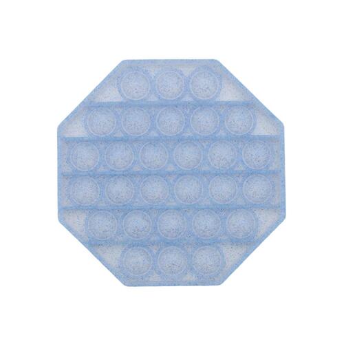 Pop Its Push It Pop Bubble Fidget Toy Sensory Stress Relief Tiktok Game Gift  - [Glitter Octagon - Blue]