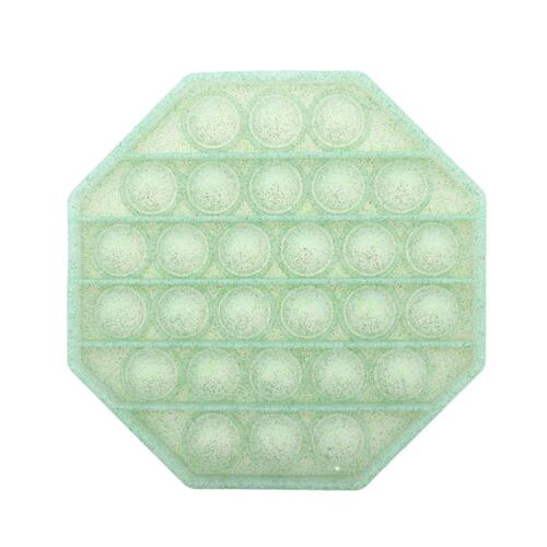 Pop Its Push It Pop Bubble Fidget Toy Sensory Stress Relief Tiktok Game Gift  - [Glitter Octagon - Green]