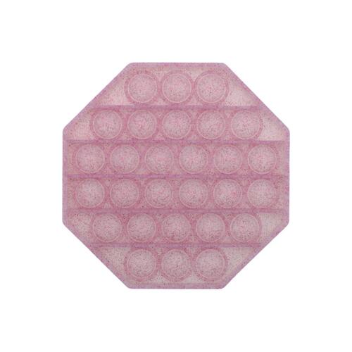 Pop Its Push It Pop Bubble Fidget Toy Sensory Stress Relief Tiktok Game Gift  - [Glitter Octagon - Pink]