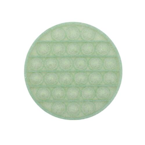 Pop Its Push It Pop Bubble Fidget Toy Sensory Stress Relief Tiktok Game Gift  - [Glitter Round - Green]