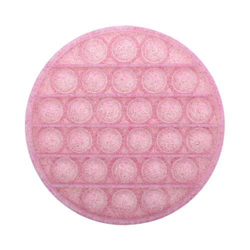Pop Its Push It Pop Bubble Fidget Toy Sensory Stress Relief Tiktok Game Gift  - [Glitter Round - Pink]