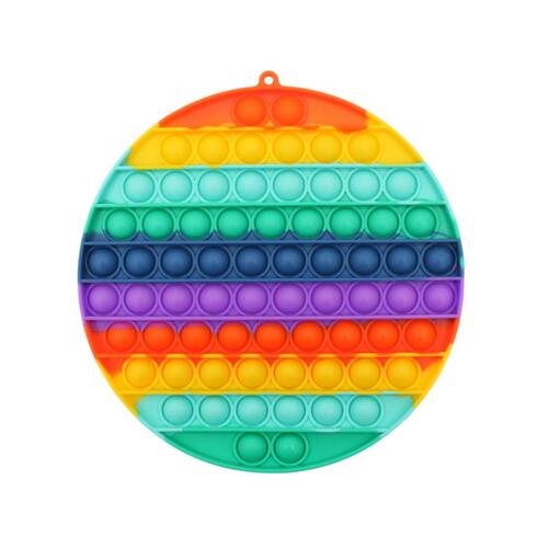 Pop Its Push It Pop Bubble Fidget Toy Sensory Stress Relief Tiktok Game Gift  - [Jumbo Round - Rainbow]