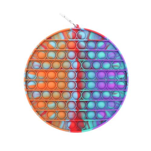 Pop It Push Pop Bubble Fidget Toy Sensory Stress Relief Tiktok Game Gift  - [Jumbo Round - Tie-Dye Rainbow]