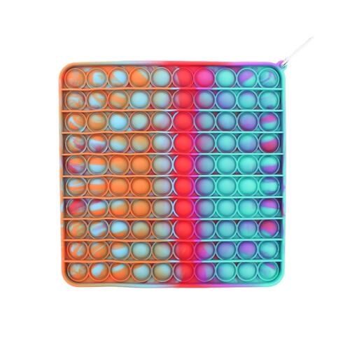Pop It Push Pop Bubble Fidget Toy Sensory Stress Relief Tiktok Game Gift  - [Jumbo Square - Tie-Dye Rainbow]
