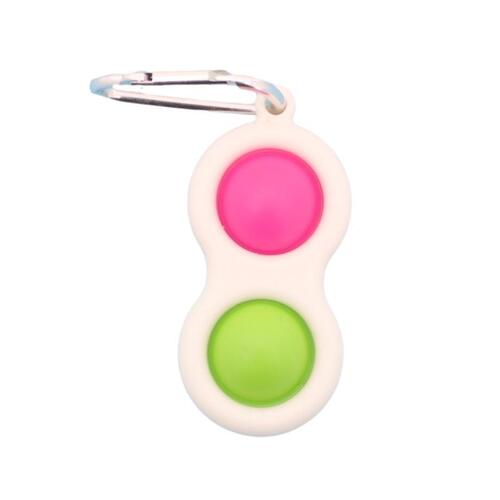 Pop Fidget Toy Simple Dimple Bubble Key Chain Sensory Toy Stress Relief  - [Key Chain 2 Bubble Yellow/Blue]
