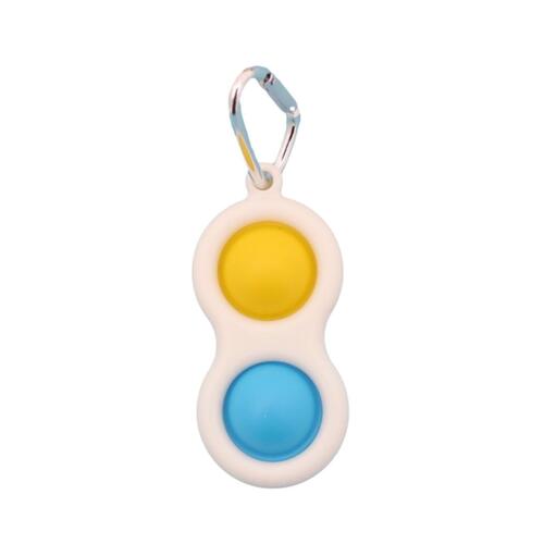 Pop Fidget Toy Simple Dimple Bubble Key Chain Sensory Toy Stress Relief  - [Key Chain 2 Bubble Pink/Green]
