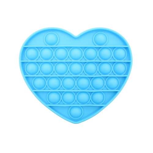 Pop Its Push It Pop Bubble Fidget Toy Sensory Stress Relief Tiktok Game Gift  - [Heart - Blue]