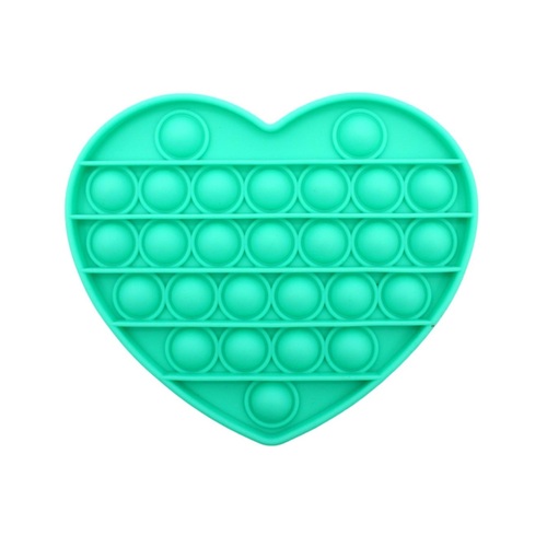 Pop Its Push It Pop Bubble Fidget Toy Sensory Stress Relief Tiktok Game Gift  - [Heart - Green]