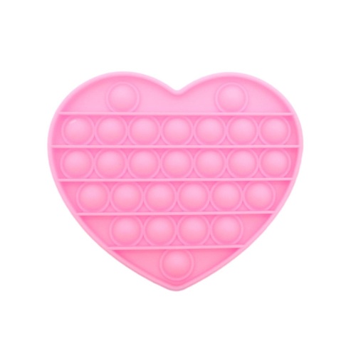 Pop Its Push It Pop Bubble Fidget Toy Sensory Stress Relief Tiktok Game Gift  - [Heart - Pink]