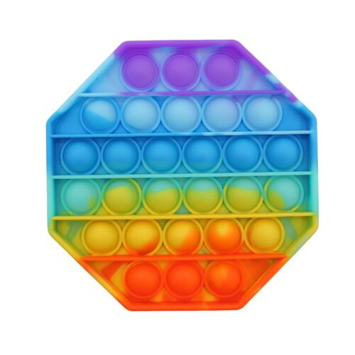 Pop Its Push It Pop Bubble Fidget Toy Sensory Stress Relief Tiktok Game Gift  - [Octagon - Rainbow]