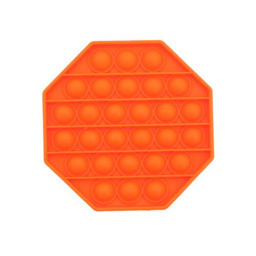 Pop Its Push It Pop Bubble Fidget Toy Sensory Stress Relief Tiktok Game Gift  - [Octagon - Orange]