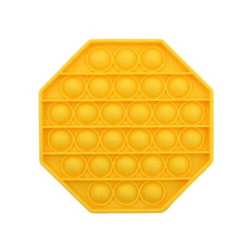 Pop Its Push It Pop Bubble Fidget Toy Sensory Stress Relief Tiktok Game Gift  - [Octagon - Yellow]