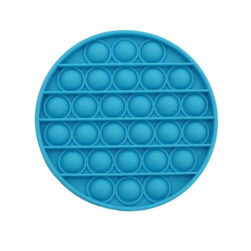 Pop Its Push It Pop Bubble Fidget Toy Sensory Stress Relief Tiktok Game Gift  - [Round - Blue]