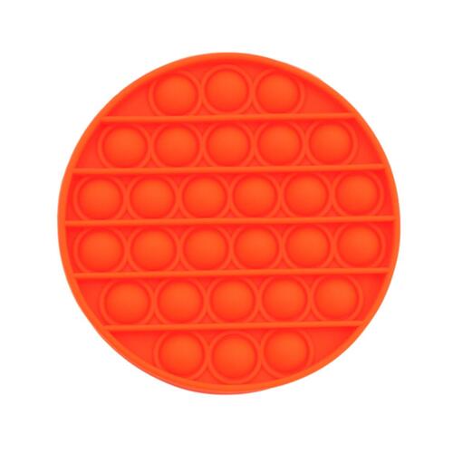 Pop Its Push It Pop Bubble Fidget Toy Sensory Stress Relief Tiktok Game Gift  - [Round - Orange]