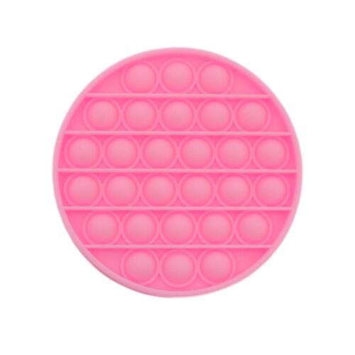 Pop Its Push It Pop Bubble Fidget Toy Sensory Stress Relief Tiktok Game Gift  - [Round - Pink]