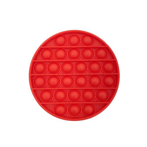 Pop Its Push It Pop Bubble Fidget Toy Sensory Stress Relief Tiktok Game Gift  - [Round - Red]