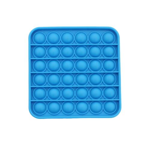 Pop Its Push It Pop Bubble Fidget Toy Sensory Stress Relief Tiktok Game Gift  - [Square - Blue]