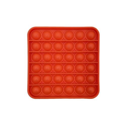 Pop Its Push It Pop Bubble Fidget Toy Sensory Stress Relief Tiktok Game Gift  - [Square - Orange]
